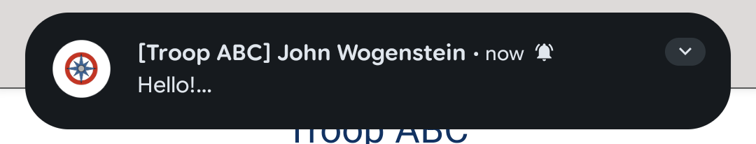 Example push notification